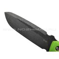 Нож с Котом Жаба сталь Cr12 блэквош, рукоять G10 light green, kydex green skull