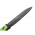 Нож с Котом Жаба сталь Cr12 блэквош, рукоять G10 light green, kydex green skull