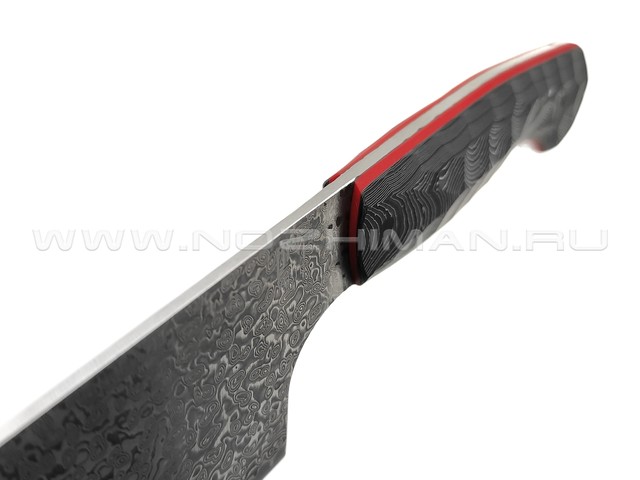 BRK шеф нож Кипучий сталь Laminated VG10 & Damascus, рукоять Carbon fiber, G10 red