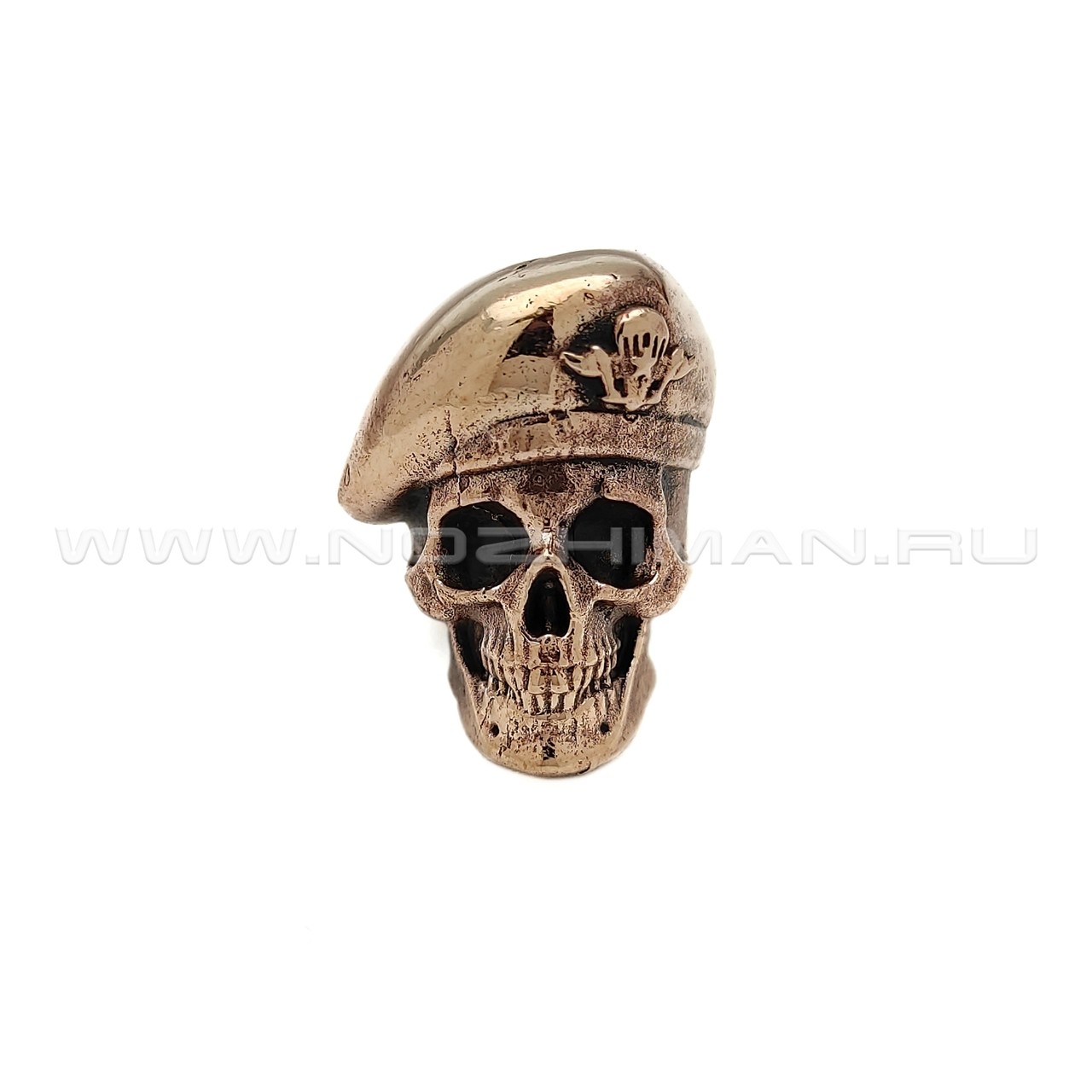 Бусинка на нож "Череп ВДВ" бронза