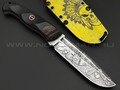 Волчий Век нож Ямской Custom сталь 95Х18 WA худ.травление, рукоять G10, микарта, пины карбон и медь