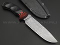 Волчий Век нож Команданте Custom сталь 95Х18 WA худ.травление Хаотик, рукоять G10 black & red, пины карбон