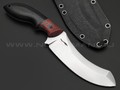Волчий Век нож Кондрат 12 Custom сталь M398 WA сатин, рукоять Carbon fiber red, G10 black, пины карбон