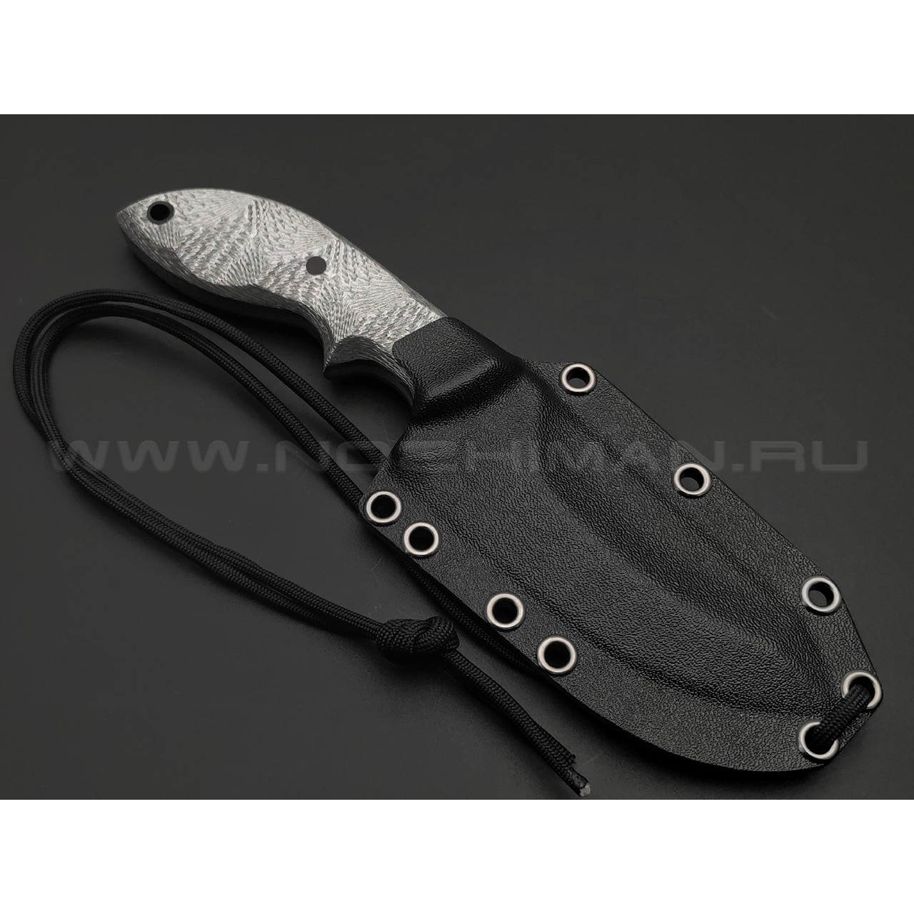 Волчий Век нож Кондрат 10 сталь M398 WA сатин, рукоять Silver Twill, пины карбон