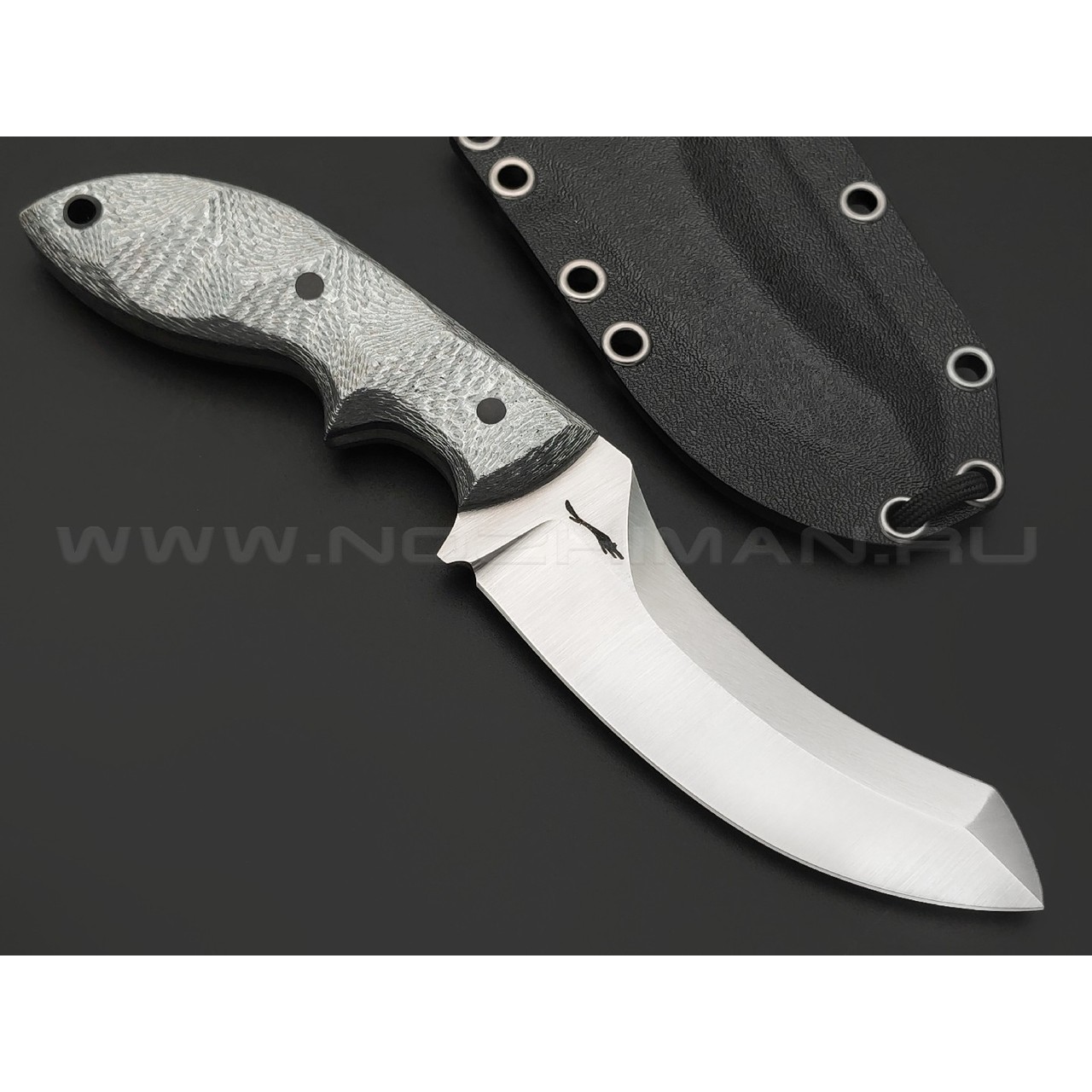 Волчий Век нож Кондрат 10 сталь M398 WA сатин, рукоять Silver Twill, пины карбон