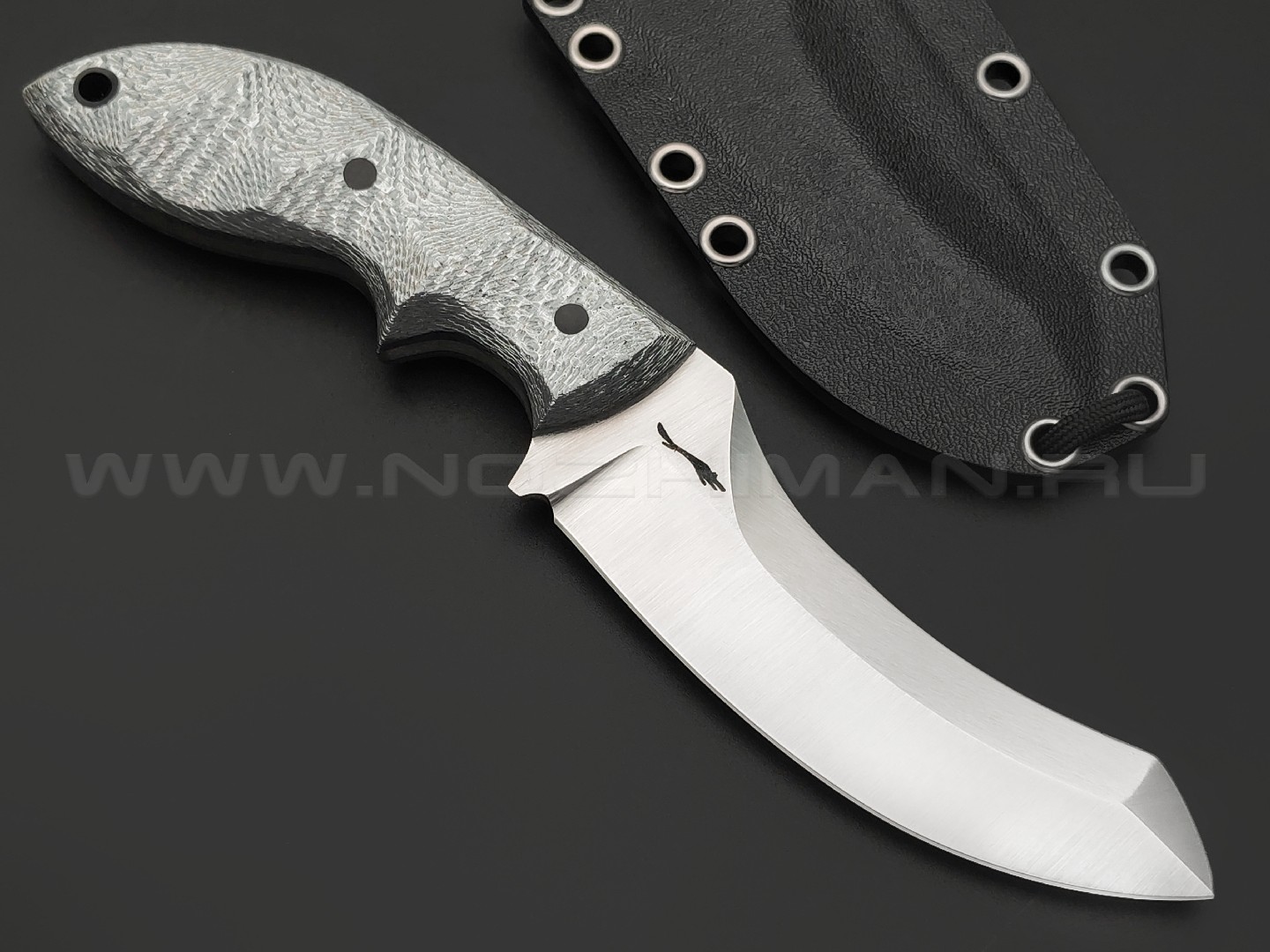 Волчий Век нож Кондрат 10 сталь M398 WA сатин, рукоять Silver Twill, пины карбон