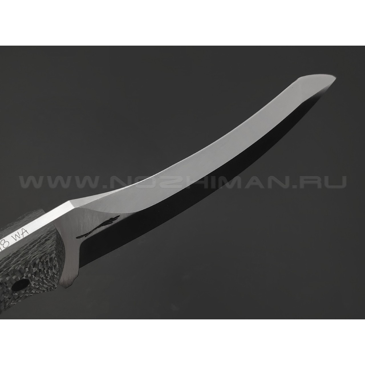 Волчий Век нож Кондрат 10 сталь M398 WA сатин, рукоять Silver Twill, пины карбон
