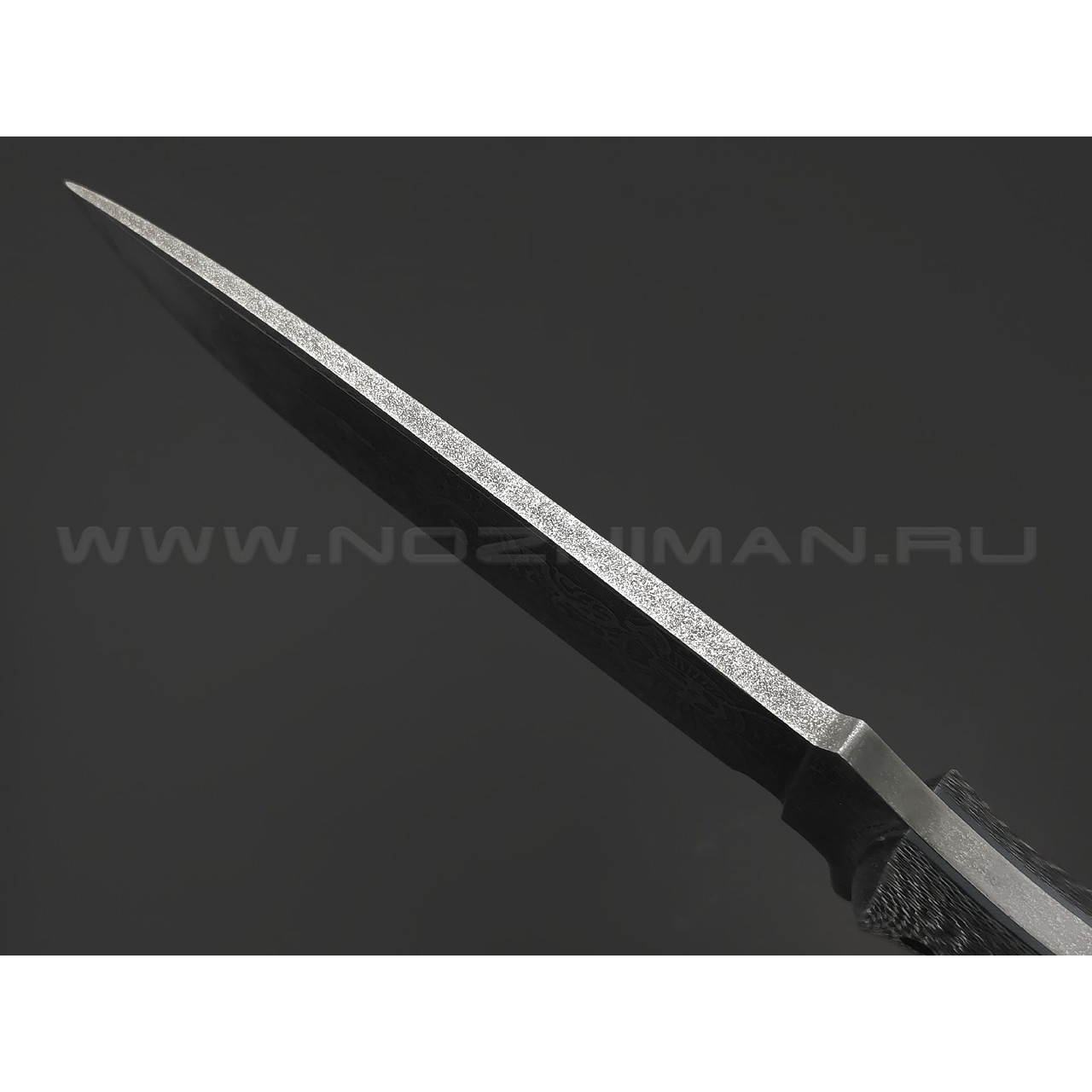 Волчий Век нож Команданте Tactical Custom сталь 95Х18 WA худ.травление, рукоять Silver twill, G10, пины карбон, мозаич.пин