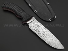 Волчий Век нож Команданте "Чужой против Хищника" сталь 95Х18 WA худ.травление, рукоять G10 black, пины карбон
