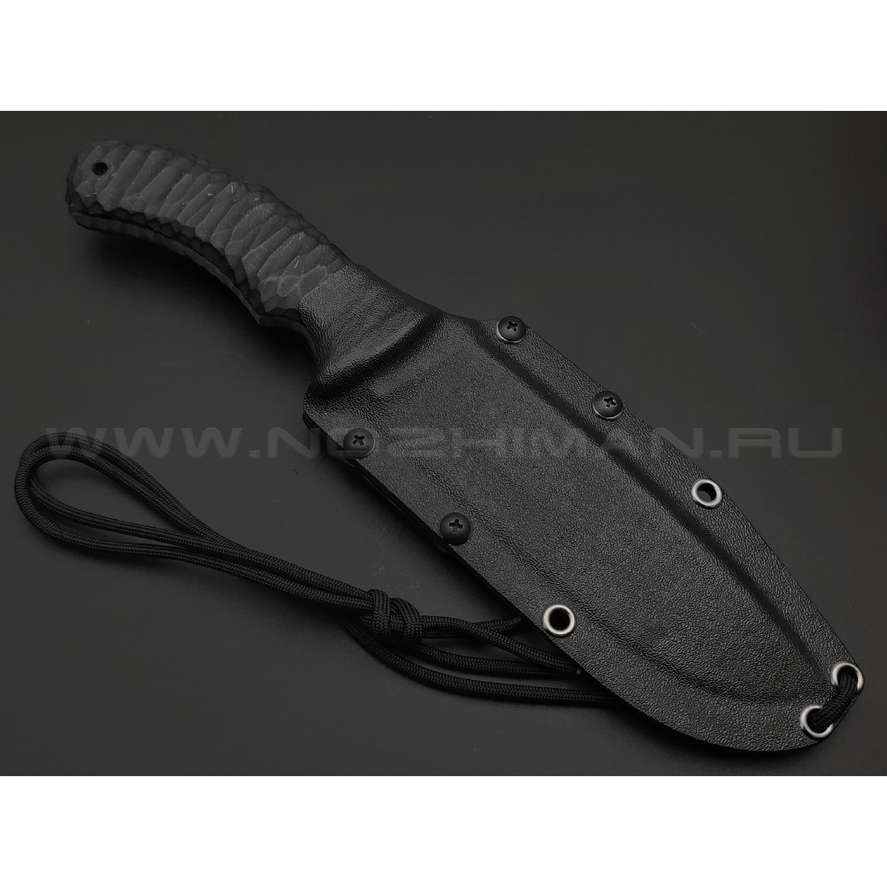 Волчий Век нож Команданте Custom сталь 95Х18 WA худ.травление Хаотик, рукоять G10 black, пины карбон
