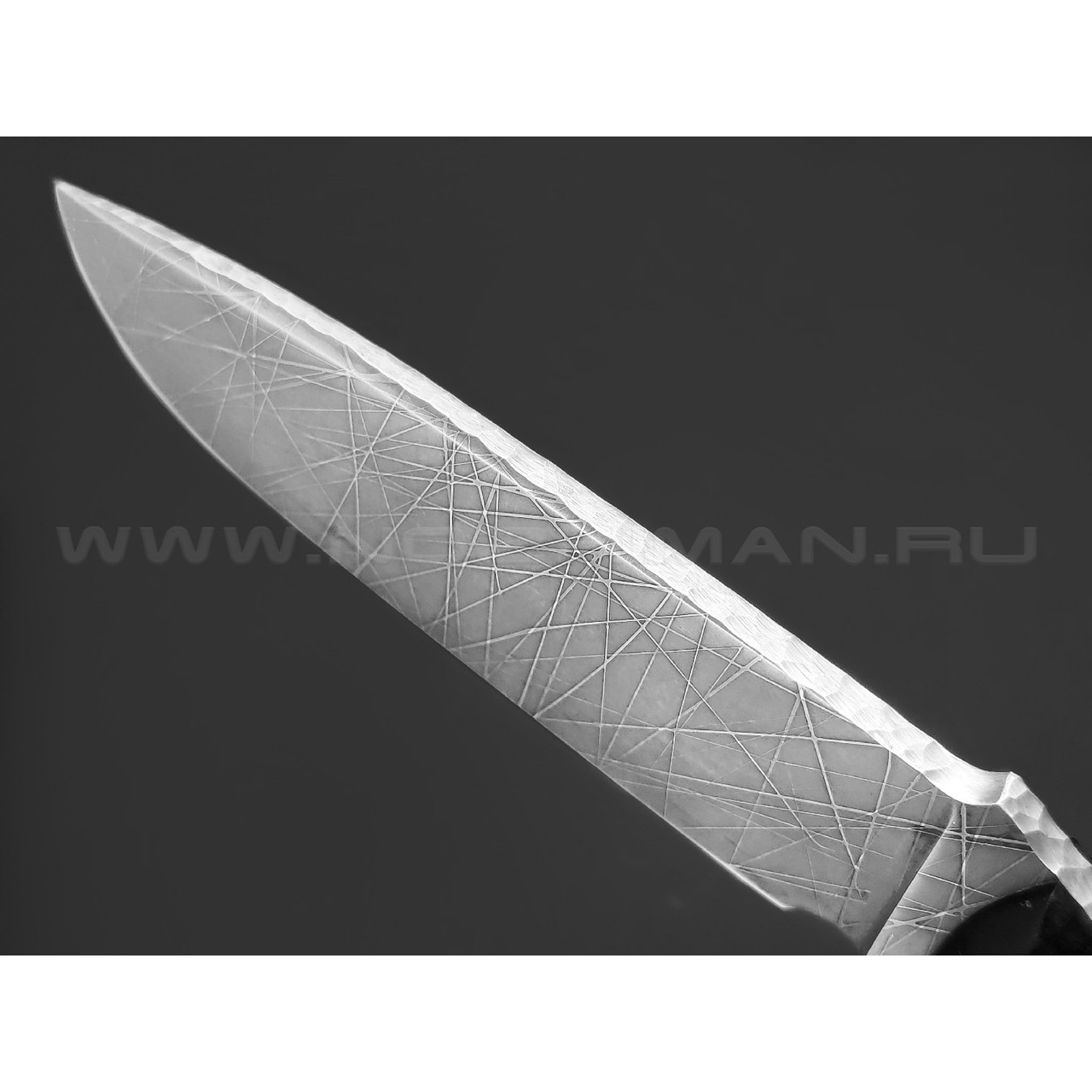 Волчий Век нож Команданте Custom сталь 95Х18 WA худ.травление Хаотик, рукоять G10 black, пины карбон