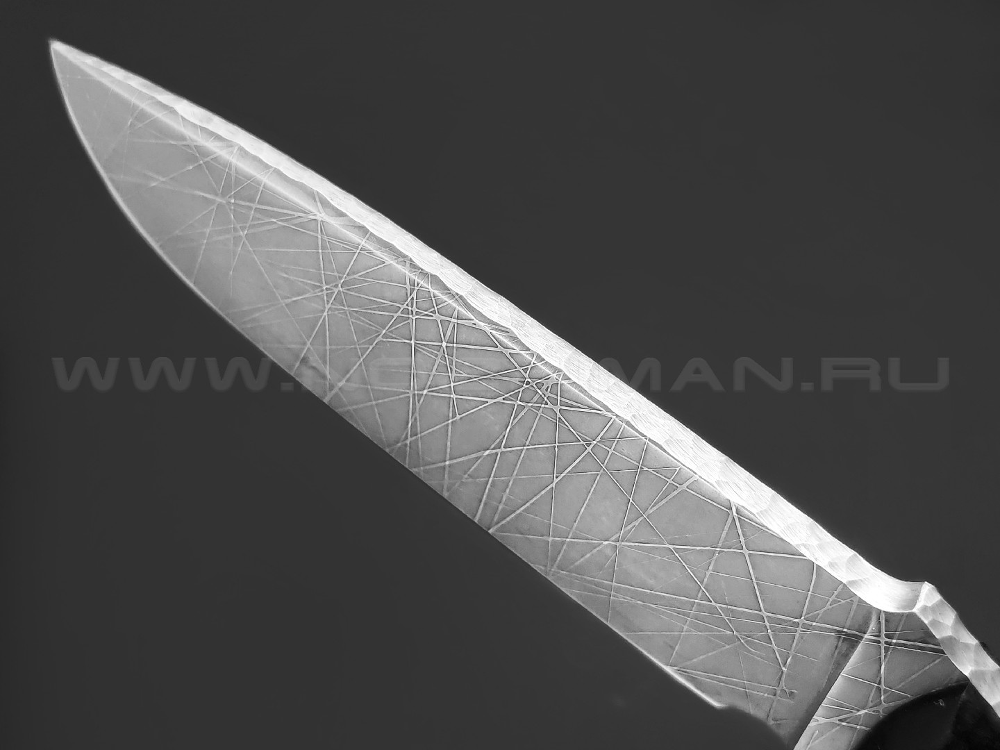 Волчий Век нож Команданте Custom сталь 95Х18 WA худ.травление Хаотик, рукоять G10 black, пины карбон