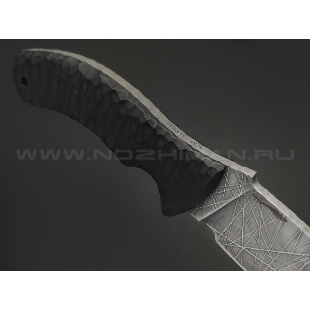 Волчий Век нож Команданте Custom сталь 95Х18 WA худ.травление Хаотик, рукоять G10 black, пины карбон
