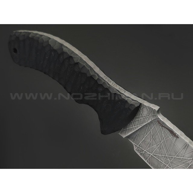 Волчий Век нож Команданте Custom сталь 95Х18 WA худ.травление Хаотик, рукоять G10 black, пины карбон
