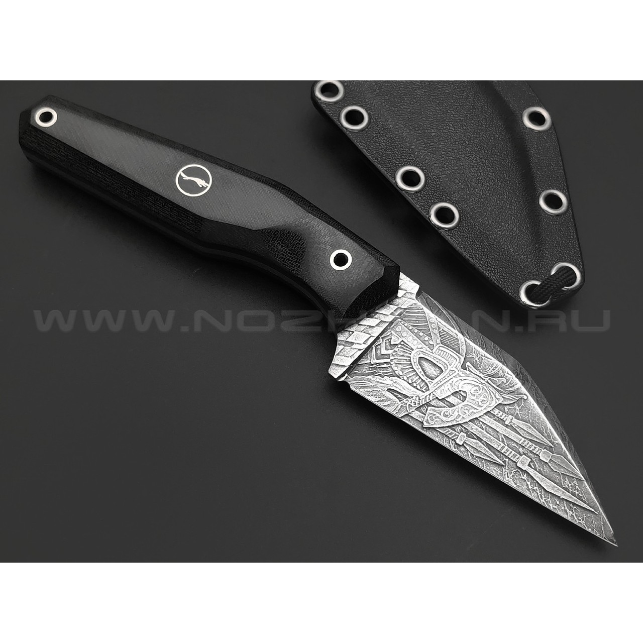 Волчий Век нож Wharn Viking Edition сталь N690 WA худ.травление, рукоять Микарта
