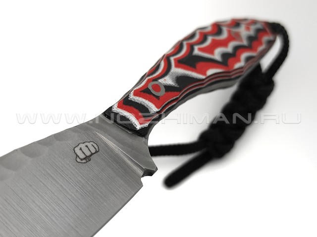 Андрей Кулаков нож KUL003 сталь 95Х18 пескоструй, рукоять G10 black-red & white