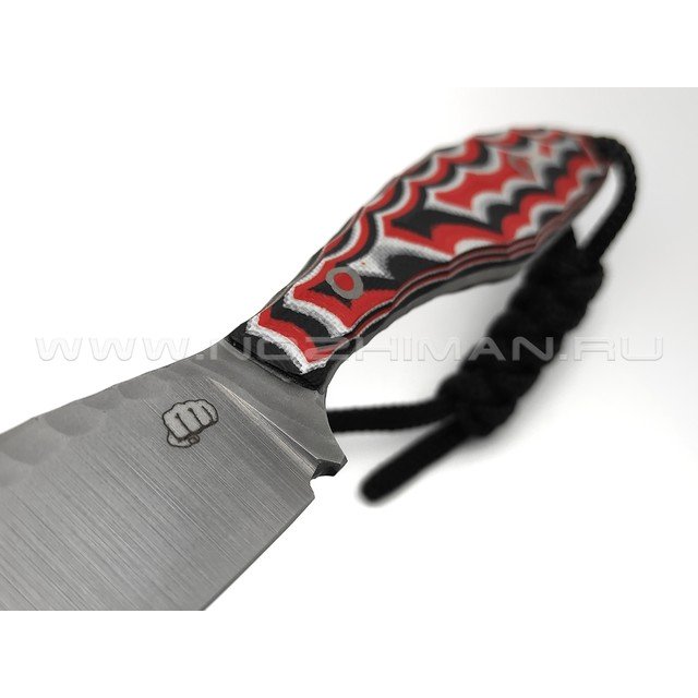 Андрей Кулаков нож KUL003 сталь 95Х18 пескоструй, рукоять G10 black-red & white