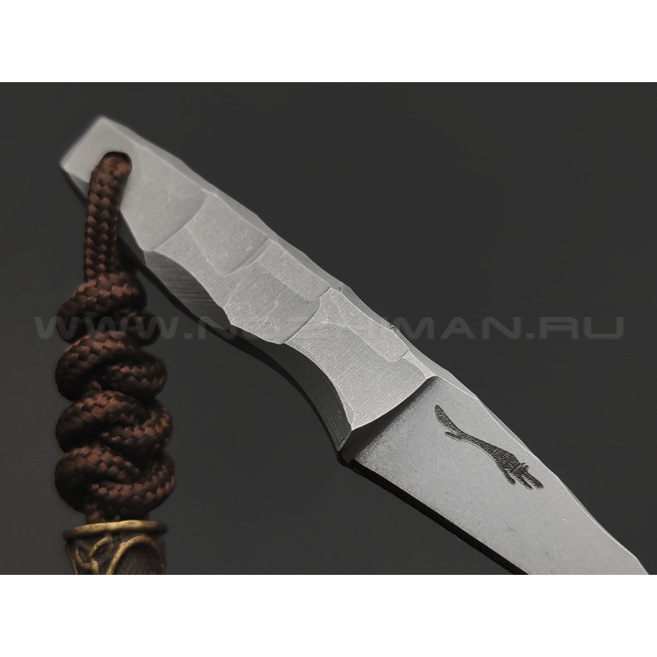 Волчий Век нож Мини Скелетник сталь 95Х18 WA стоунвош, рукоять Сталь, kydex tan