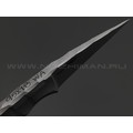 Волчий Век нож Мини Скелетник сталь 95Х18 WA стоунвош, рукоять Сталь, kydex black