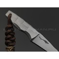 Волчий Век нож Мини Скелетник сталь 95Х18 WA стоунвош, рукоять Сталь, kydex black