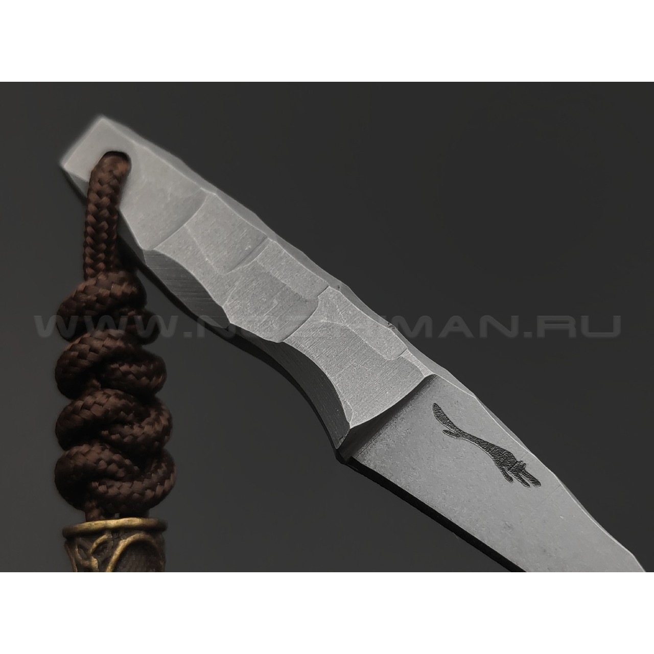 Волчий Век нож Мини Скелетник сталь 95Х18 WA стоунвош, рукоять Сталь, kydex black