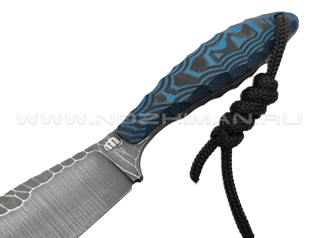 Андрей Кулаков нож KUL002 сталь Х12МФ травление, рукоять G10 black & blue