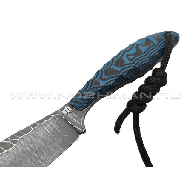 Андрей Кулаков нож KUL002 сталь Х12МФ травление, рукоять G10 black & blue