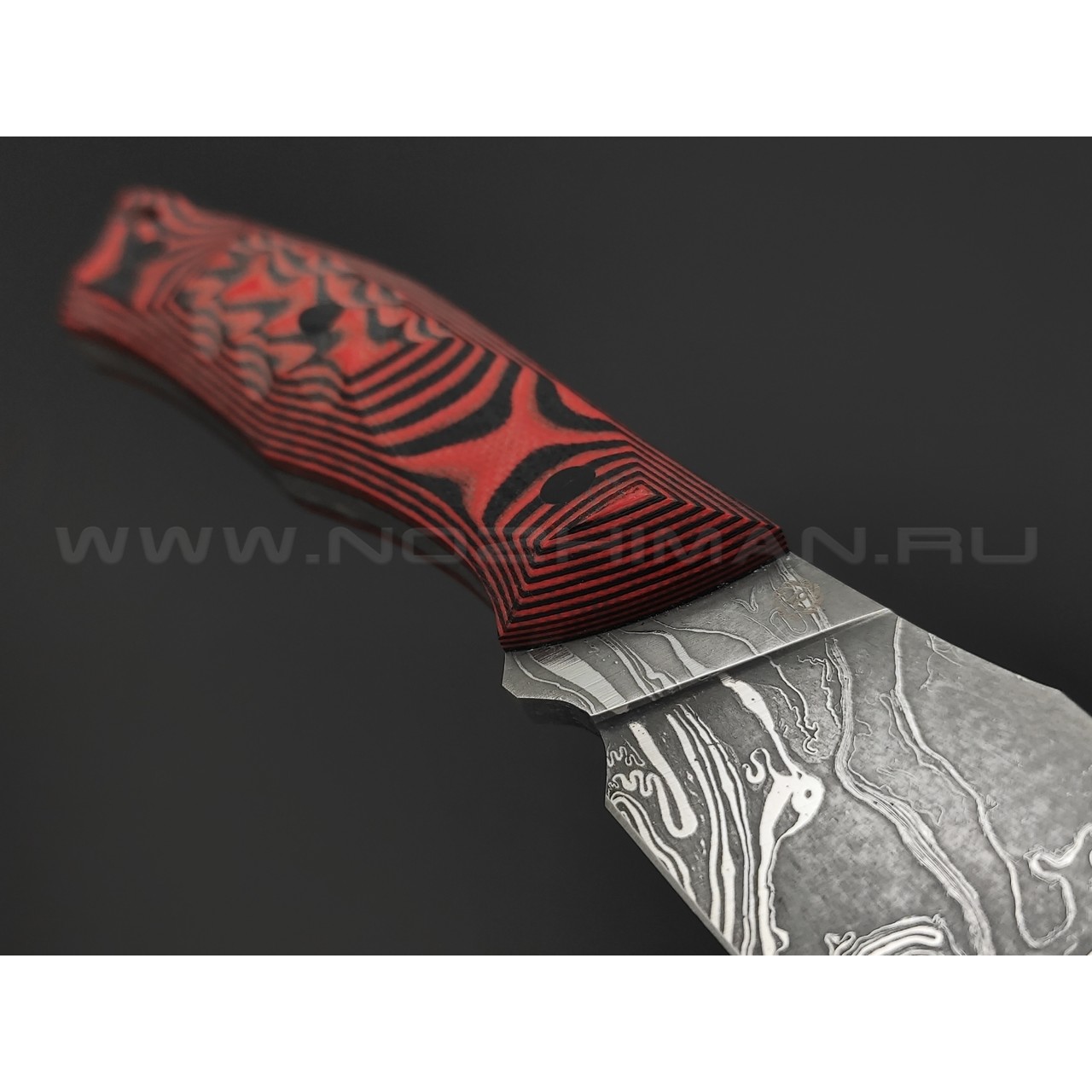 Neyris Knives нож Химера сталь N690 травление, рукоять G10 black & red, пины карбон