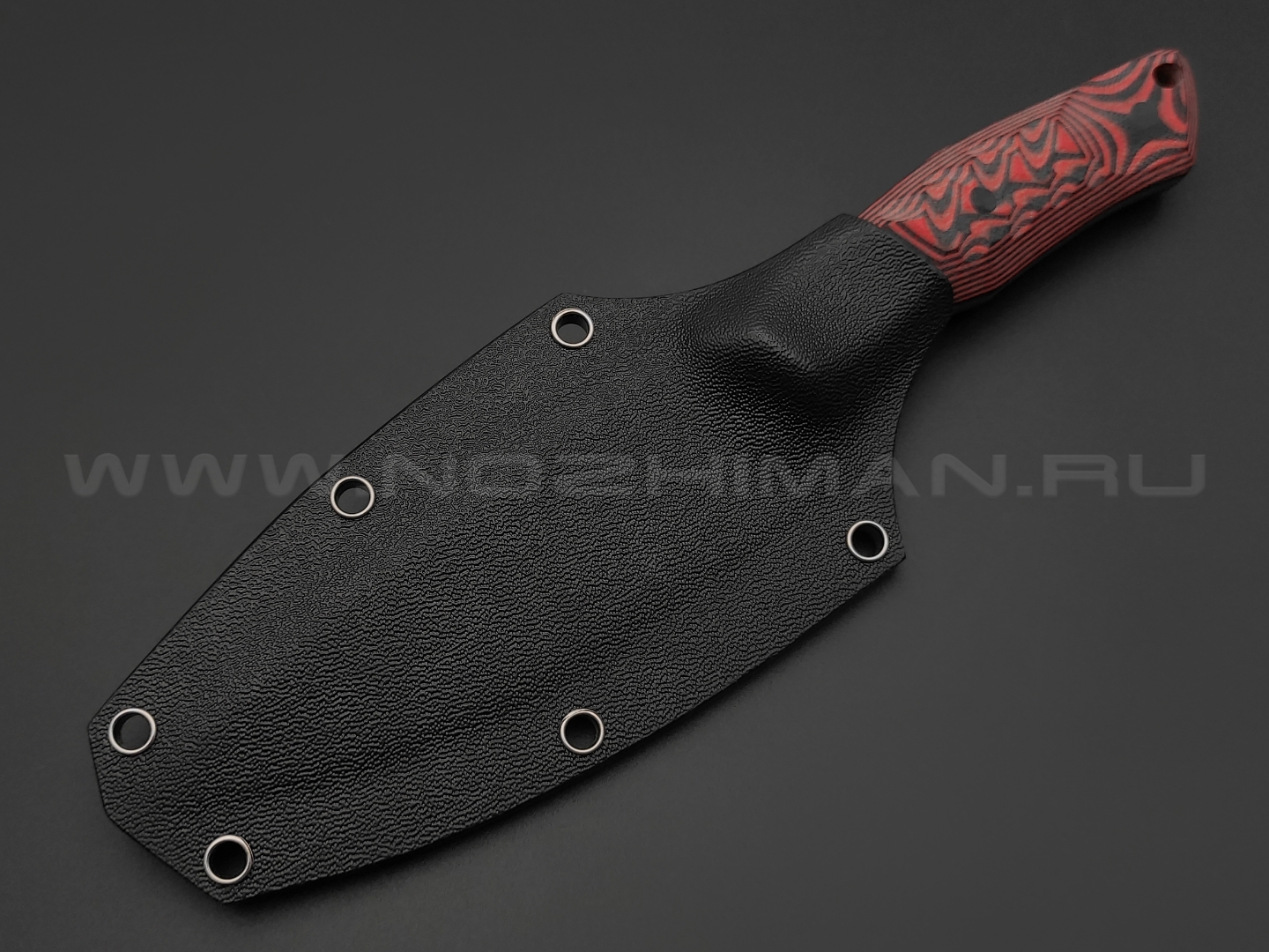Neyris Knives нож Химера сталь N690 травление, рукоять G10 black & red, пины карбон