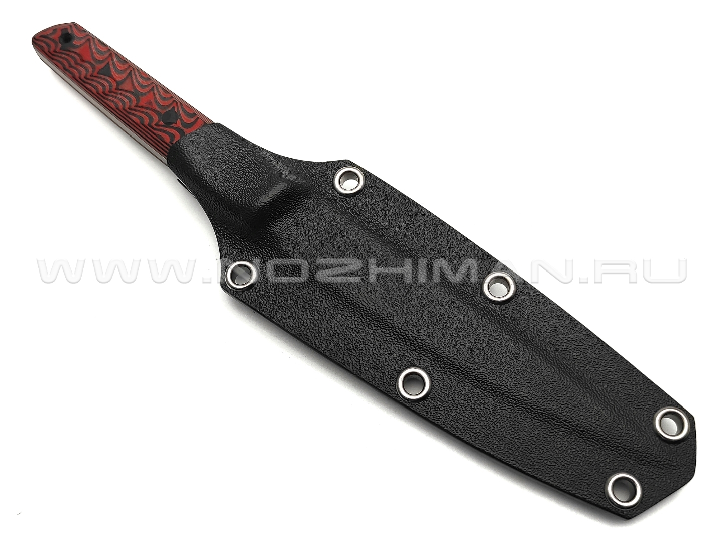 Neyris Knives нож Хада сталь N690 stonewash, рукоять G10 black & red, пины карбон