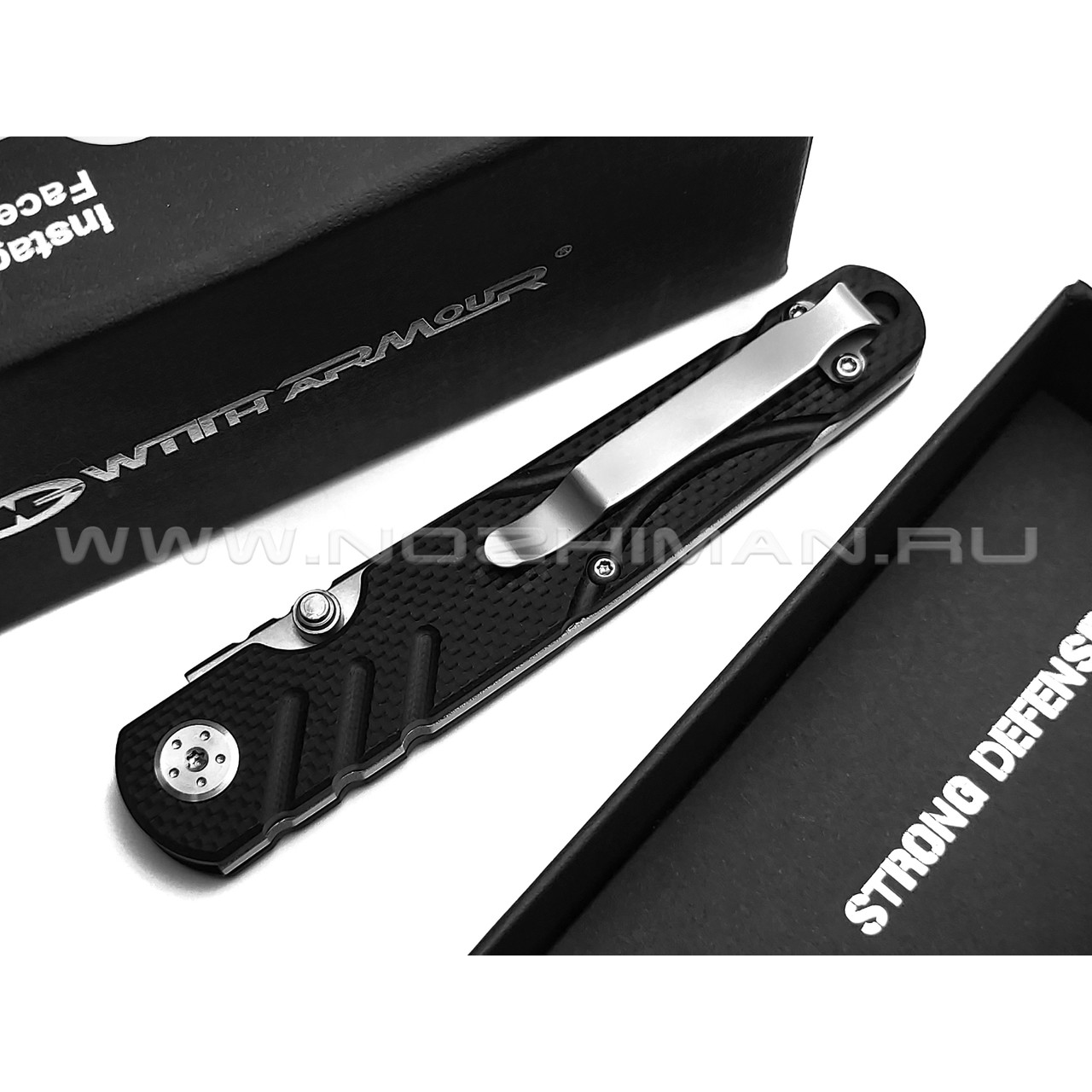 WithArmour складной нож Legal WA-093BKG сталь D2 стоунвош, рукоять G10 black