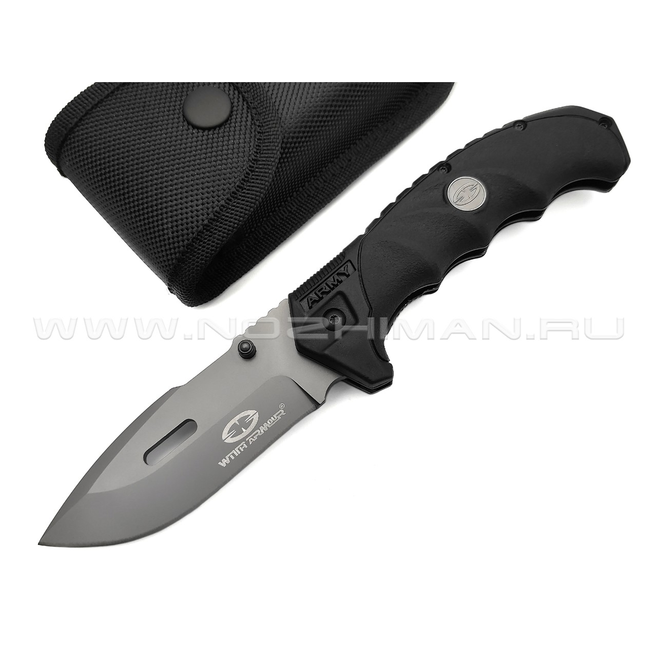 WithArmour складной нож Punisher WA-020BK сталь 440C grey, рукоять PP, TPR black
