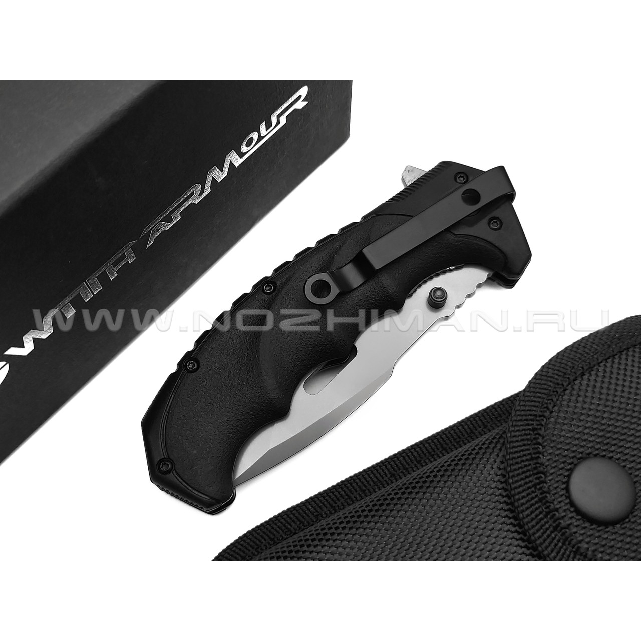 WithArmour складной нож Punisher WA-020BK сталь 440C grey, рукоять PP, TPR black