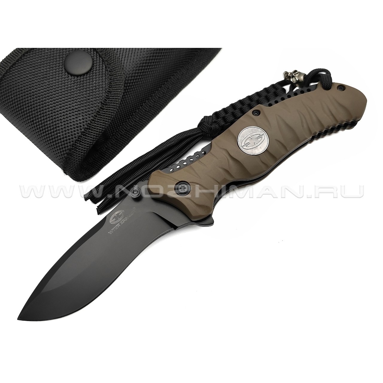 WithArmour складной нож Eagle Claw WA-004TN сталь 440C black, рукоять Rubber tan