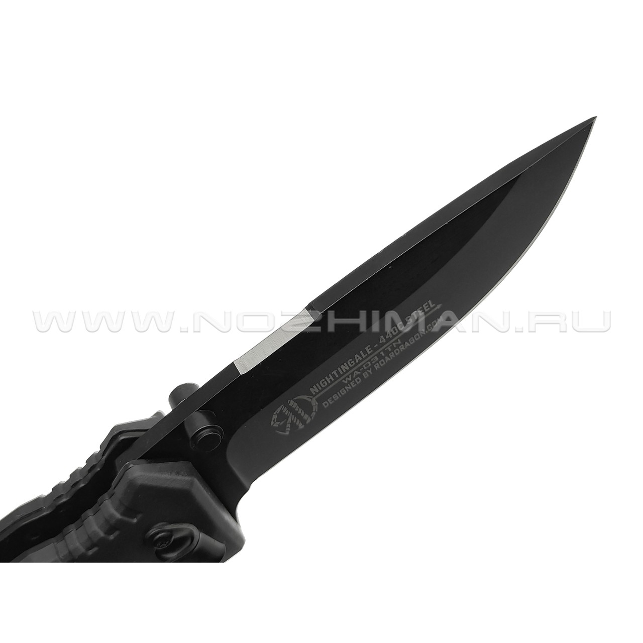 WithArmour складной нож выживания Nightingale WA-031TN сталь 440C black, рукоять PP, TPR, огниво, свисток, стеклобой