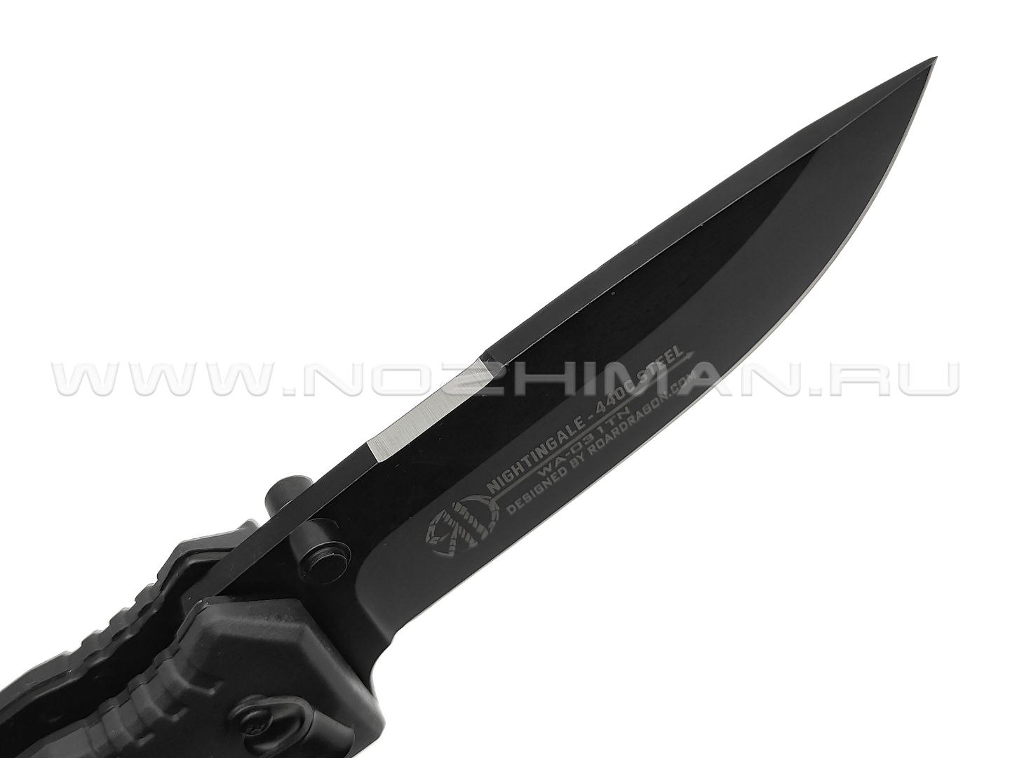 WithArmour складной нож выживания Nightingale WA-031TN сталь 440C black, рукоять PP, TPR, огниво, свисток, стеклобой