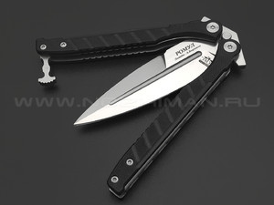 Нокс нож-балисонг Ромул 205-180401 сталь Aus-8 satin, рукоять G10 black