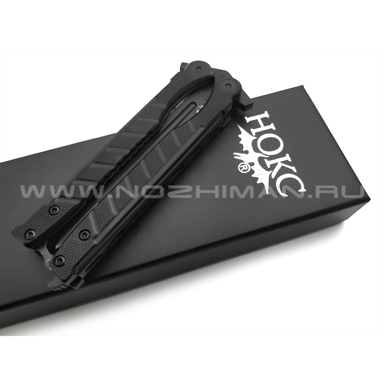 Нокс нож-балисонг Ромул 205-787401 сталь Aus-8 black, рукоять G10 black