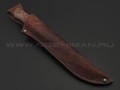 Товарищество Завьялова кованый нож Берси сталь K340, рукоять Стаб. карельская береза коричневая, латунь