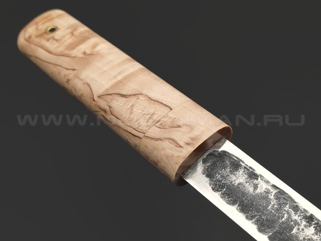 Товарищество Завьялова нож Якут-Б, сталь K340, рукоять Карельская береза, деревянные ножны