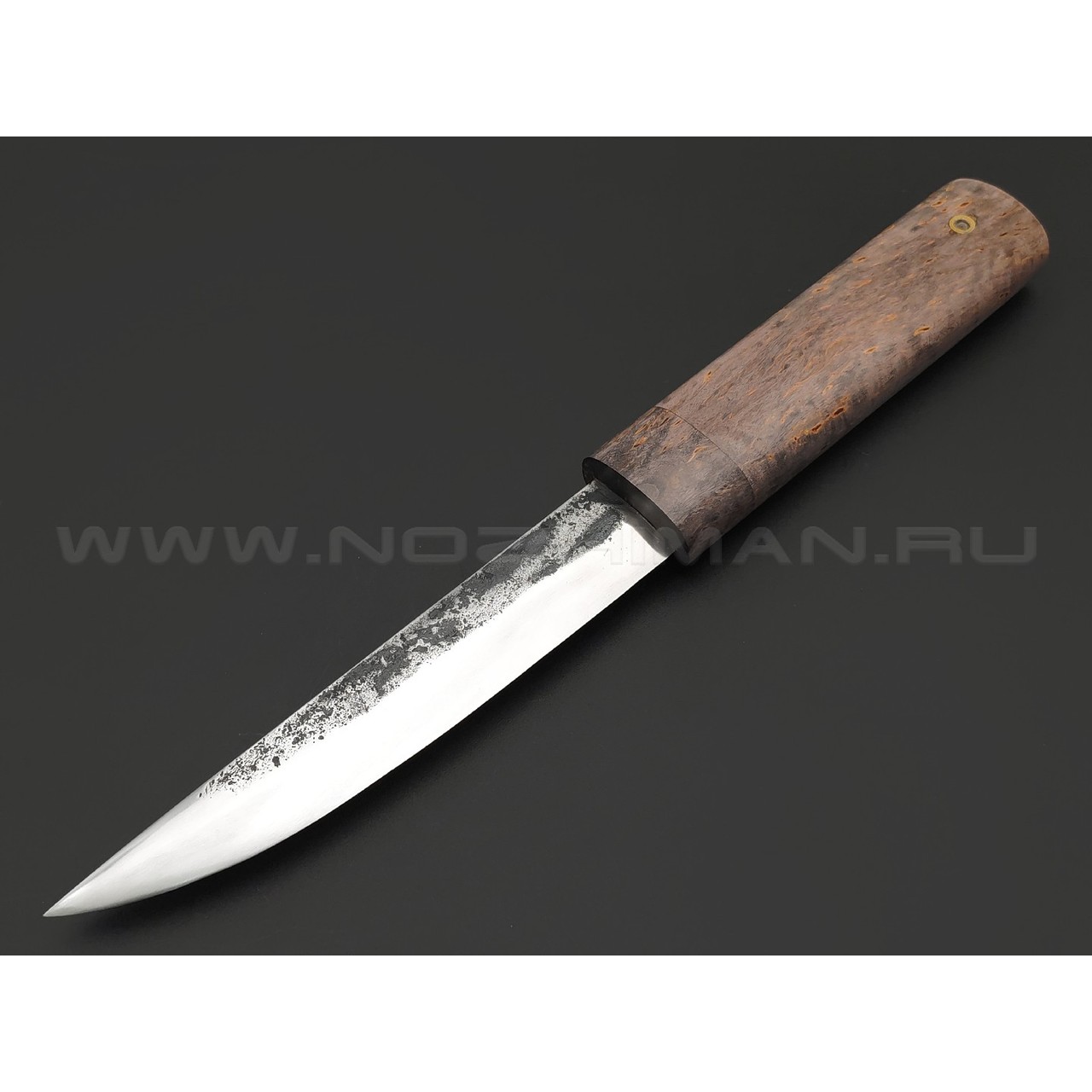 Товарищество Завьялова нож Якут-Б, сталь K340, рукоять Карельская береза коричневая, деревянные ножны