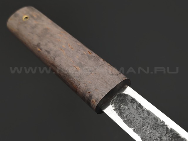 Товарищество Завьялова нож Якут-Б, сталь K340, рукоять Карельская береза коричневая, деревянные ножны
