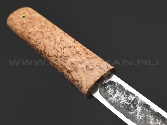 Товарищество Завьялова нож Якут-М, сталь K340, рукоять Карельская береза, деревянные ножны