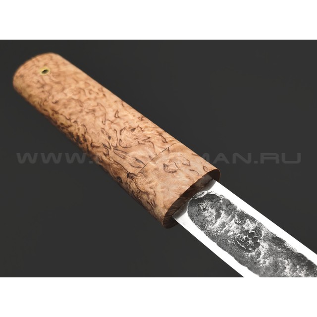 Товарищество Завьялова нож Якут-М, сталь K340, рукоять Карельская береза, деревянные ножны
