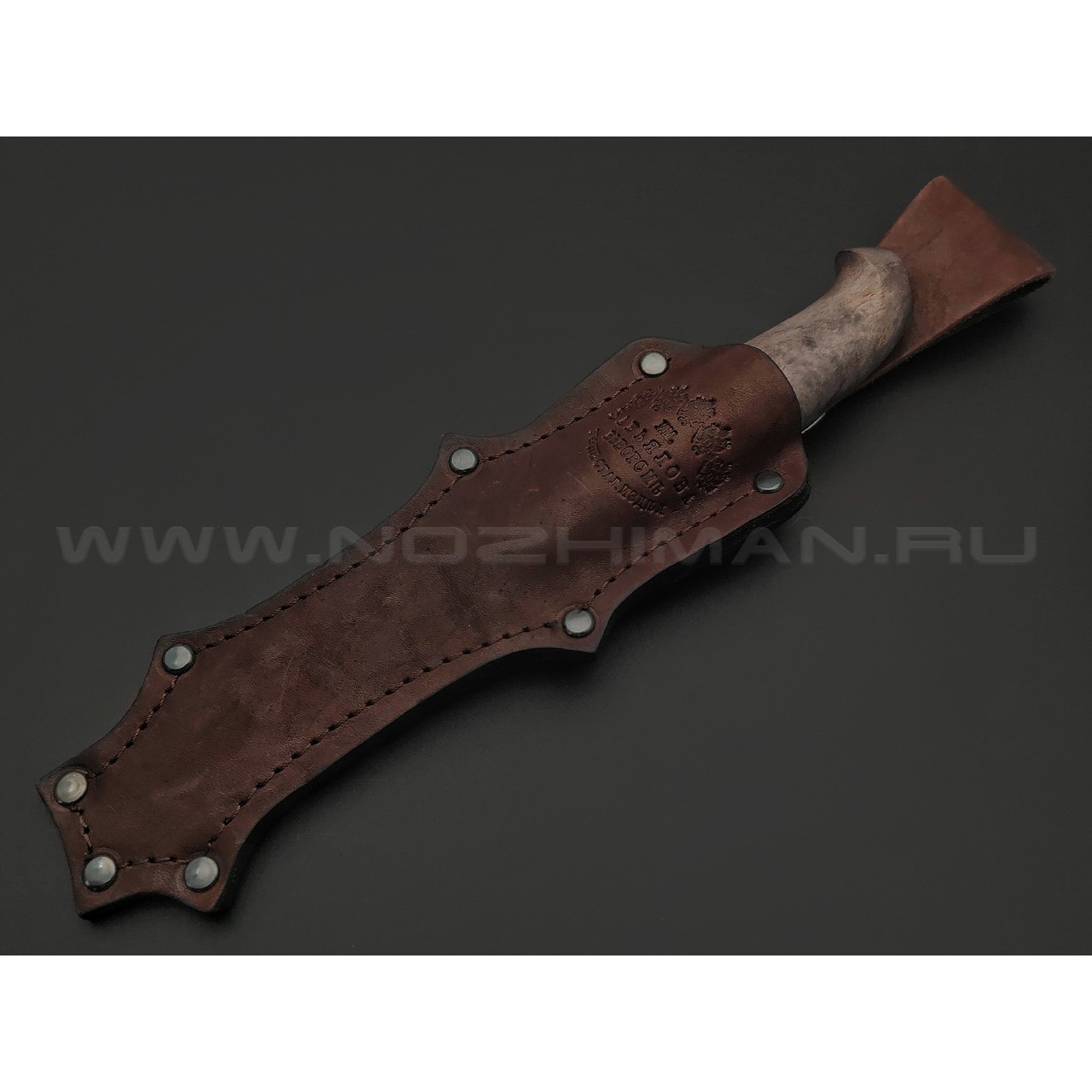 Товарищество Завьялова нож Финский сталь K340, рукоять Карельская береза коричневая, латунь