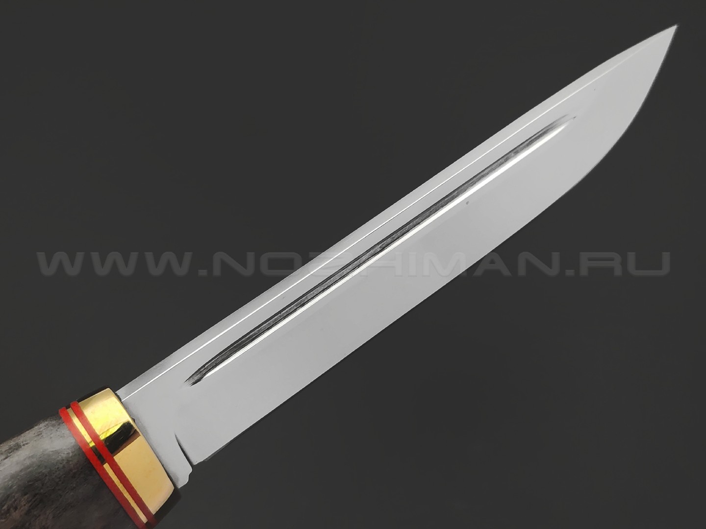 Товарищество Завьялова нож Финский сталь K340, рукоять Карельская береза коричневая, латунь