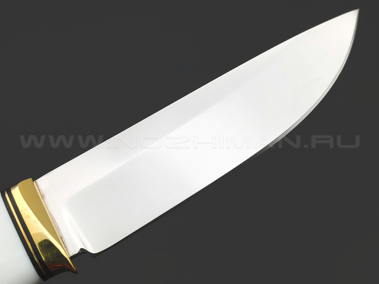 Товарищество Завьялова нож Олень сталь K340, рукоять Кап клена, кориан, латунь