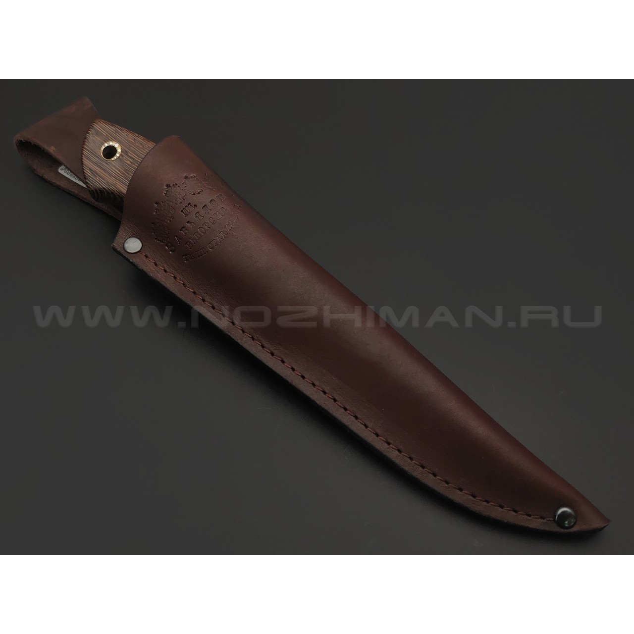 Товарищество Завьялова нож Ладья сталь K340, рукоять Дерево венге, мельхиор, пин