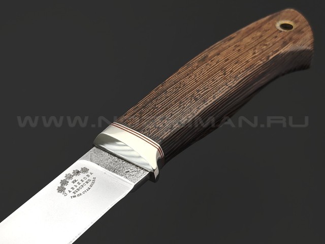 Товарищество Завьялова нож Ладья сталь K340, рукоять Дерево венге, мельхиор, пин