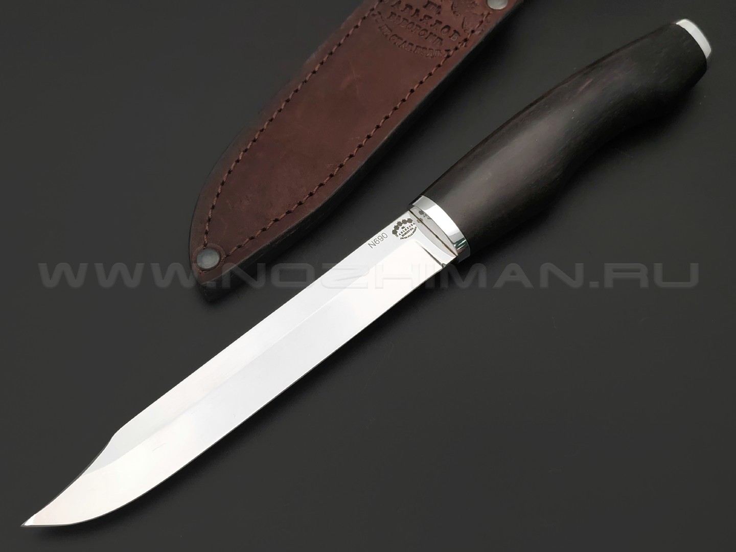 Товарищество Завьялова нож "Финка Завьялова" сталь N690, рукоять Дерево граб